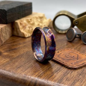 Flame Anodized Timascus Ring | Colorful Titanium Wedding Band