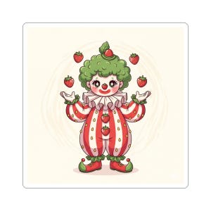 Playful Clown Stickers, Fun Decor, Unique Gifts, Party Supplies, Laptop Decoration, Children&#39;s Room Decor