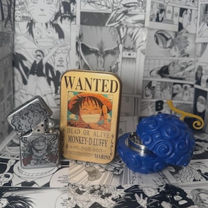 Gum Gum Devil Fruit Grinder Set - comes with 2 Piece Herb Grinder, Wanted Poster Tin & Custom Lighter