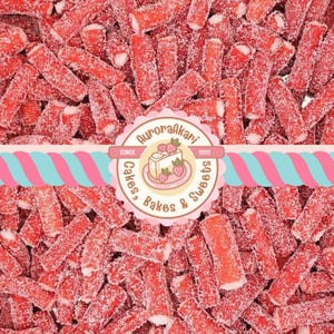 Mini Strawberry Fizzy Cables I Pick&#39;N&#39;Mix Selection I Halal