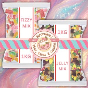 1KG Fizzy Mix & 1KG Jelly Mix I Variety Sweetie Mix I Bulk Bag