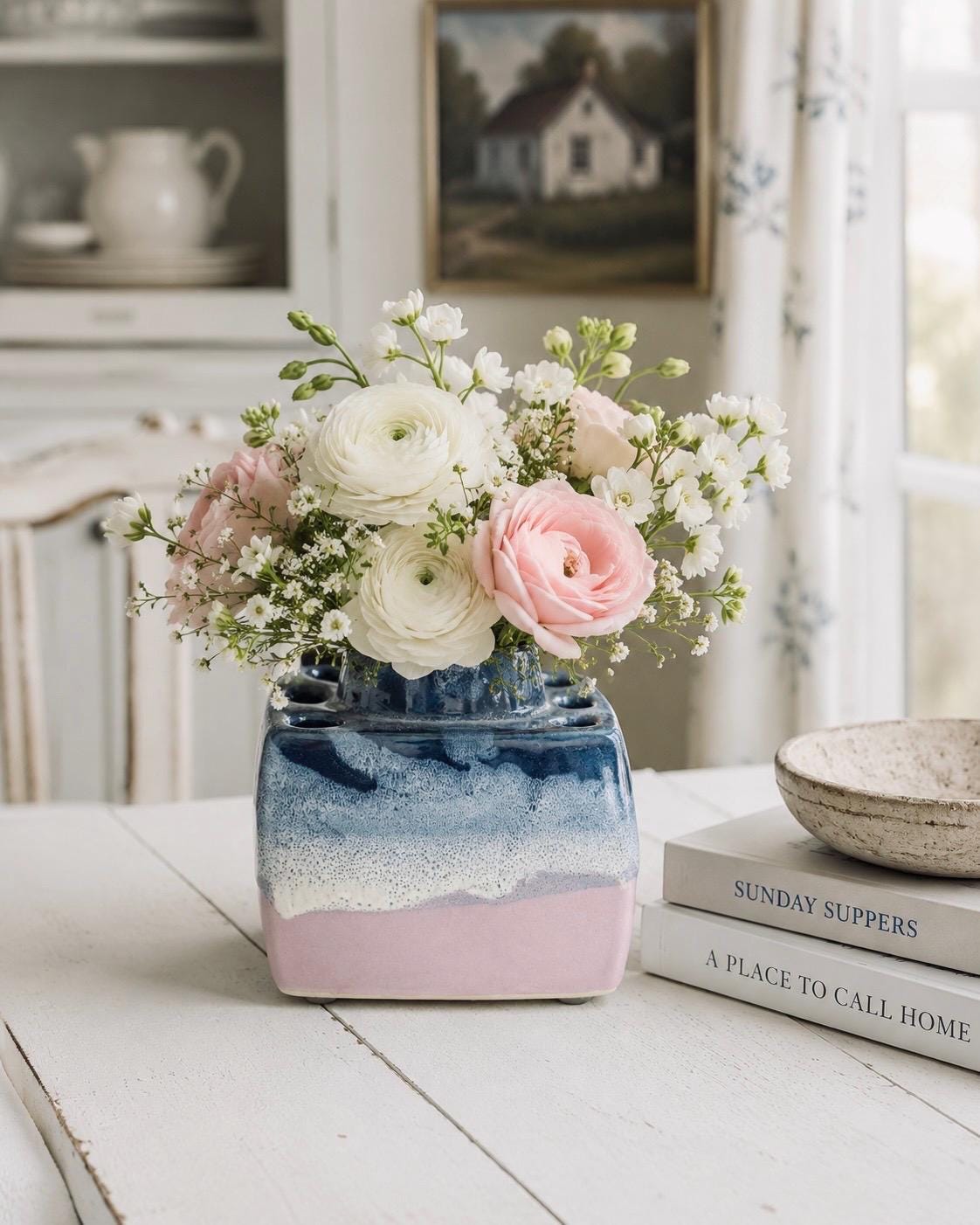 【2点】VINTAGE Monotone Flower Base Modern Vintage Multi Stem Vase - Etsy