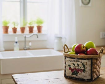 Vintage Woven Strawberry Basket | Farmhouse Kitchen Decor