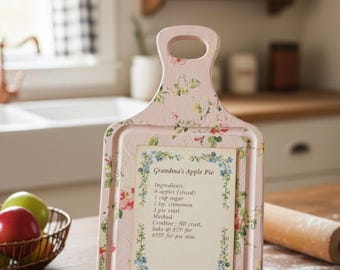 Libro de cocina y soporte para teléfono con diseño floral rosa de inspiración vintage – Decoración de cocina estilo cottagecore
