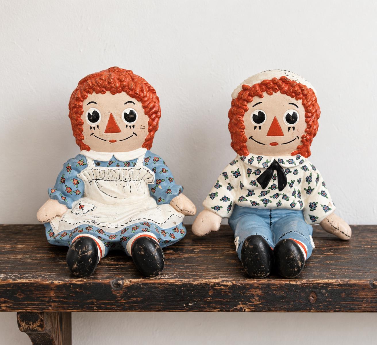 Raggedy Ann and Andy Bookends - Etsy