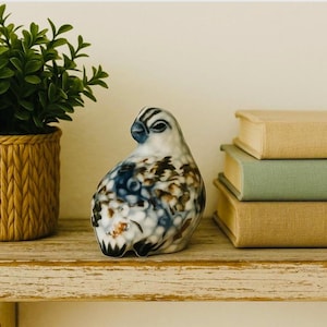 Hand-Painted Tonalá Quail Figurine – Mexican Folk Art Pottery Bird – Vintage Collectible