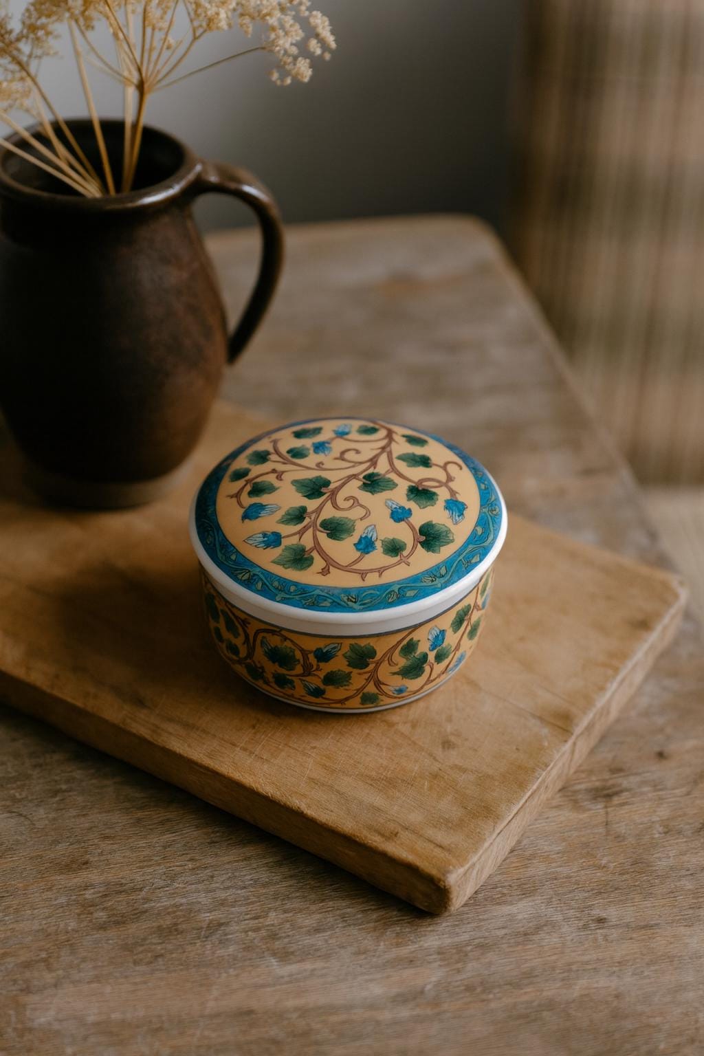 Boîte à Bijoux OC & CO En Porcelaine - Motif Floral - Occasion Très Bon état