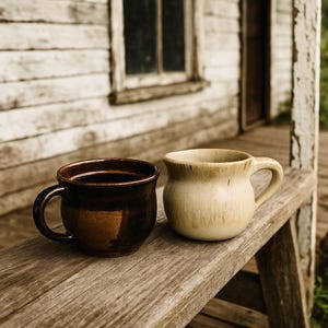 oatmeal vintage studio pottery creamer pitcher