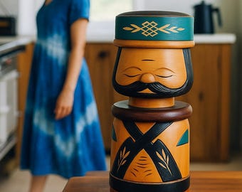 Vintage Ainu Nipopo Wooden Doll – Hand-Carved Japanese Folk Art Figurine
