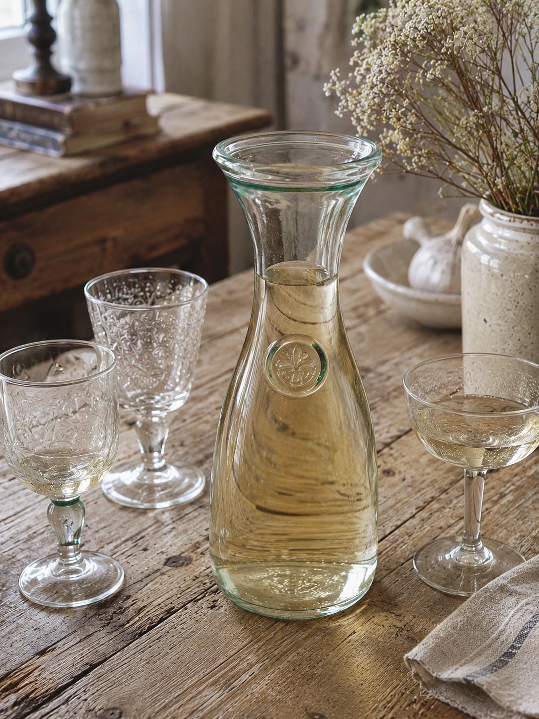 フランスアンティーク　カラフェ France Vintage Wine Carafe - Etsy