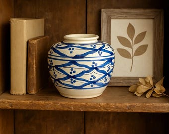 青と白の磁器壺：景徳鎮豆彩様式（高さ7インチ） - Etsy 日本