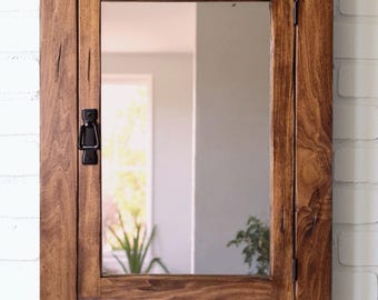03GFMS Rustic Crafted Surface mounted Medicine Cabinet with solid wood construction