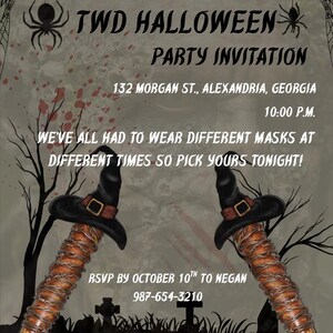 TWD party invitation, The Walking Dead party, printable invite, Canva Editable Template, Instant Download, TWD theme party, the walking dead