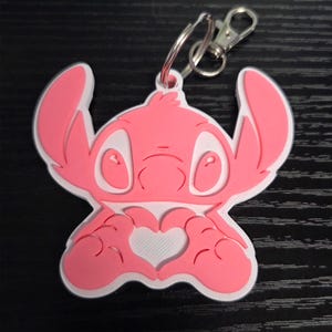 Alien Keychain 3D Printable Model, Stitch Angel Bag Tag, Multi-Color Animal Keyring STL, Pet Lover Gift, Kawaii Accessory, Backpack Charm