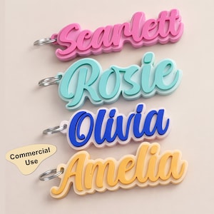Custom Name Keychain STL File, Personalized Backpack Tag (Commercial License 3D Print File)