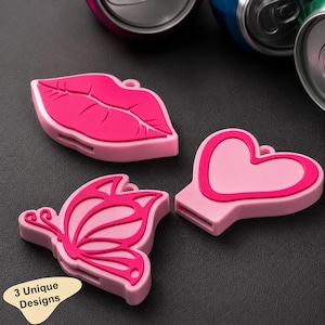Soda Can Opener STL Bundle, Pop Can Opener, Drink Can Opener Keychain, Heart Butterfly Lips 3D Print Files, STL & 3MF