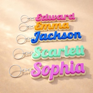 Custom Name Keychain STL | 3D Printable Personalized Keyring | Party Bags Tag | Kids Backpack Tag | Custom keyrings