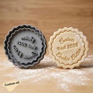 Custom Logo Cookie Cutter STL | Personalized Business Stamp, Bespoke Wedding Event Branding Embosser File