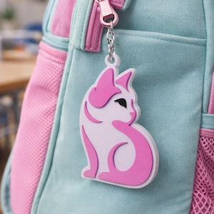 Tuxedo Cat Keychain STL File, Kawaii Kitten Backpack Charm, Cute Cat Lover Gift, (Commercial License)