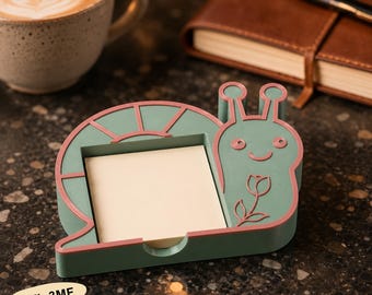 Snigel klisterlappshållare 3D-utskriftsfiler | Kawaii skrivbordsorganisatör STL 3MF, (Kommersiell licens)