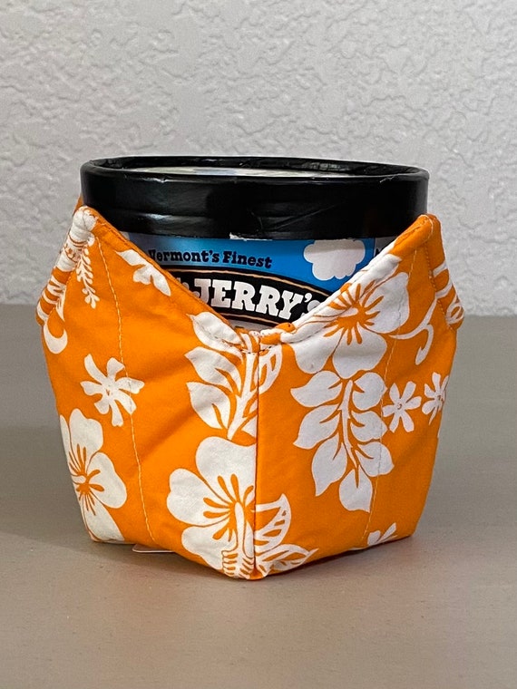 0582 Pint Ice Cream Cozy - Hawaiian Flowers