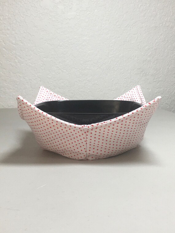 0200-509 (10X10) Microwave Bowl Cozy- Red Polk A Dots