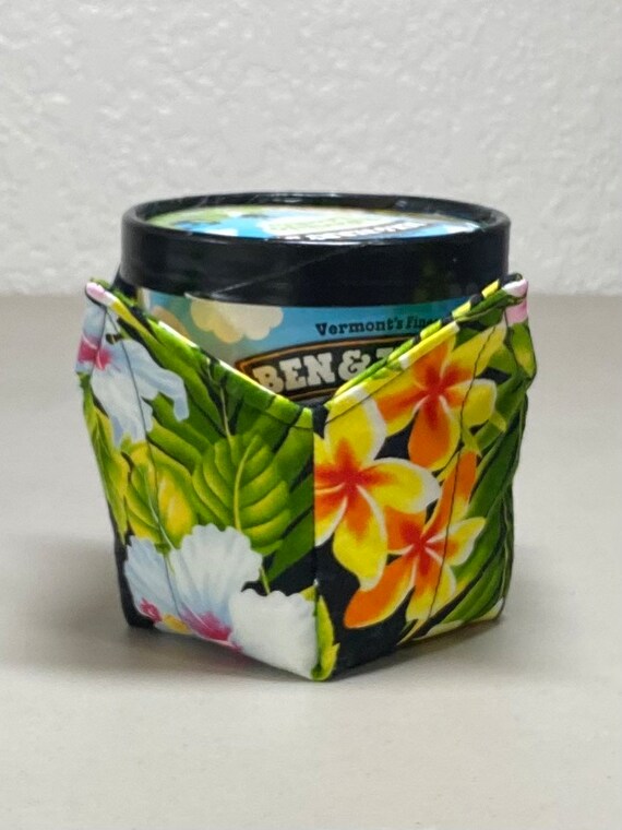 0552 Pint Ice Cream Cozy - Hawaiian Flowers