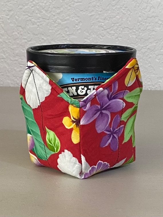 0603 Pint Ice Cream Cozy - Hawaiian Flowers