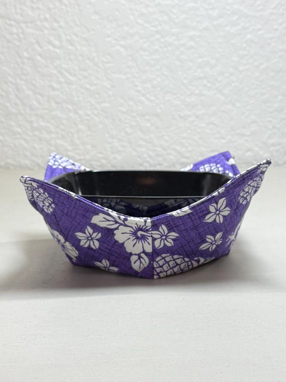 0200-1224 Microwave Bowl Cozy - Hawaiian Flowers  (Purple)