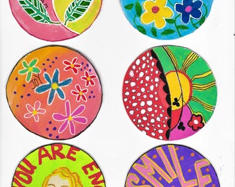 Colorful Abstract Circles Digital Download 8.5x11 Printable Art Journaling Ephemera Whimsical Junk Journal Fodder