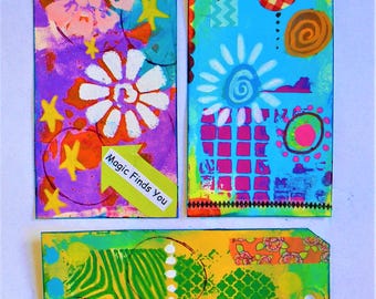 Printable Art Journal Tags | Junk Journal Ephemera Set of 3 | Digital Download PDF 8x11