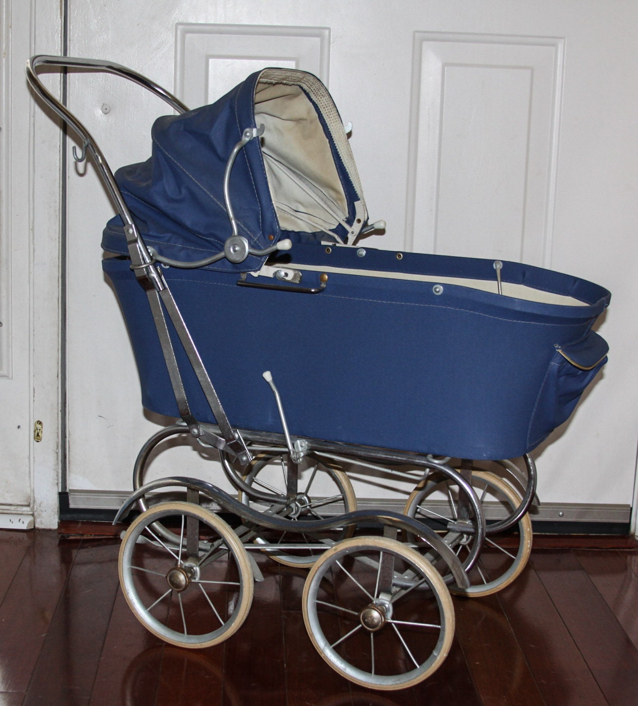 Vintage Blue Doll Stroller Antique Pram Carriage Baby Etsy
