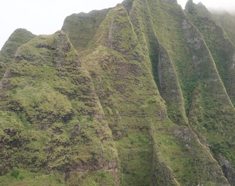 Na Pali Coast Aerial Photograph - Kauai Hawaii