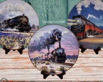 Vintage 1994 Hamilton Romance of the Rails Train Plates Set of 3 David Tutwiler Railroad Collector Plates