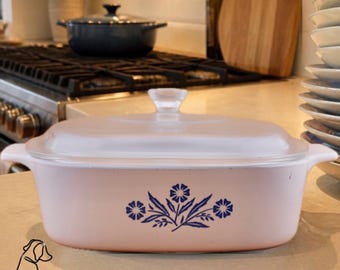 Vintage Corning Ware A-1-B 1 Quart Casserole with Glass Lid | Blue Cornflower Corningware | Made in USA