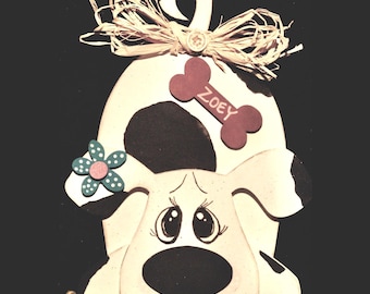 Personalized Dog Name Sign / Custom Dog Decor / Farmhouse Pet Hanger / Rustic Dog Lover Gift