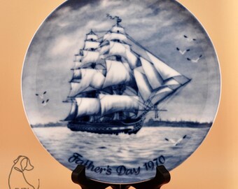 Vintage 1976 USS Constitution Father’s Day Collector Plate | Made in Germany | Limited Edition Maritime Porcelain