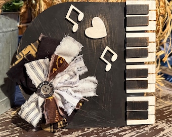 Rustic Mini Piano Decor | Music Lover Gift | Farmhouse Shelf Accent | Small Decorative Instrument