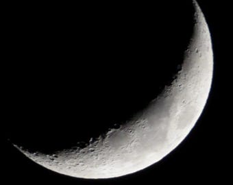 Christmas Waxing Crescent Moon and Wolf Supermoon Photography (Digital Download)