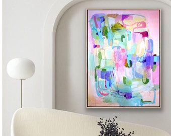 painting on canvas rosa  abstract  Painting nice large original painting , by Jolina Anthony