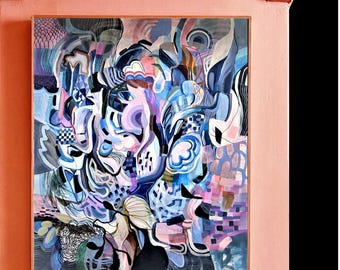 on canvas   abstract painting colorful original art  ,new oil painting   by  jolina anthony
