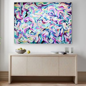 38"original colorful    abstract painting  by Jolina Anthony