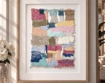 20"Framed Woven Wall Art | Handmade Textile Fiber Art | Boho Wall Decor | Natural Fiber Art | 3D Shadow Box Frames | Ready to Hang