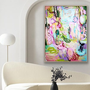 colorful  Painting on Canvas, jolina anthony , nice  large oil Painting, livingroom