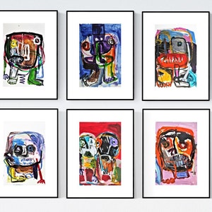 freak show set of 6 Abstract Painting nice acrylic painting by Joilina Anthony image 1