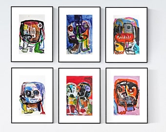 freak show set of 6   Abstract Painting nice acrylic painting by   Joilina Anthony