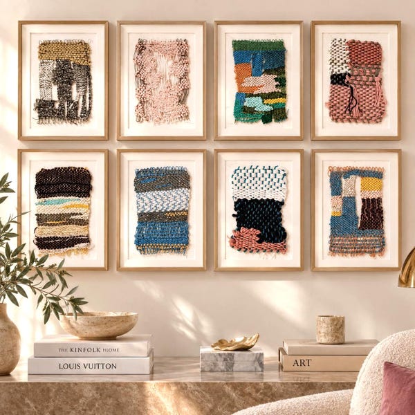 Framed Woven Wall Art | Handmade Textile Fiber Art | Boho Wall Decor | Natural Fiber Art | 3D Shadow Box Frames | Ready to Hang