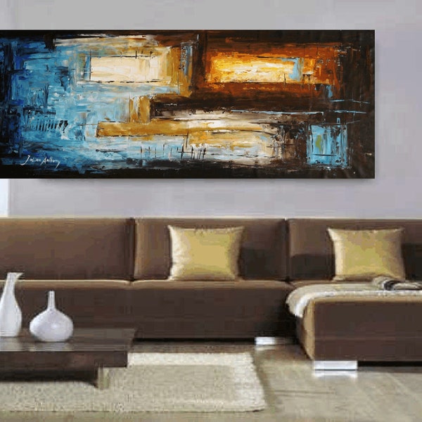 72"xxl large abstract painting original palette knife painting free shipping, from jolina anthony signet  express shipping