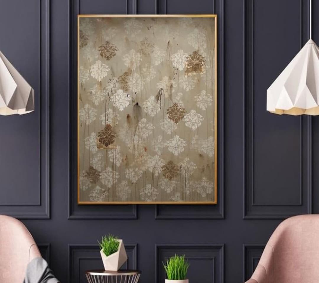 Grey Green Abstract Oil Painting on Canvas, 40x30 - Etsy