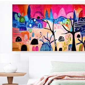 colorful    painting 30x48  large  abstract painting by jolina anthony wall decornice   oil painting